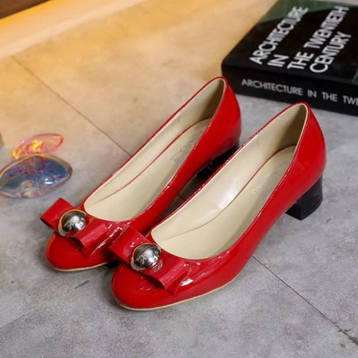 Ferragamo Shallow mouth Block heel Shoes Women--008
